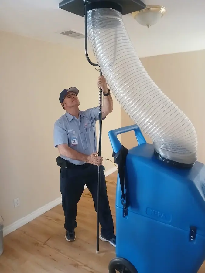 HVAC Installation technician using HEPA equipment in El Granada